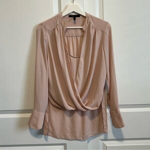 BCBGMaxAzria Soft Beige Drape Blouse